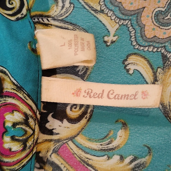 Sleeveless Multi Color Top w/ Cutout Back Area sz Large by Red Camel - Picture 5 of 8